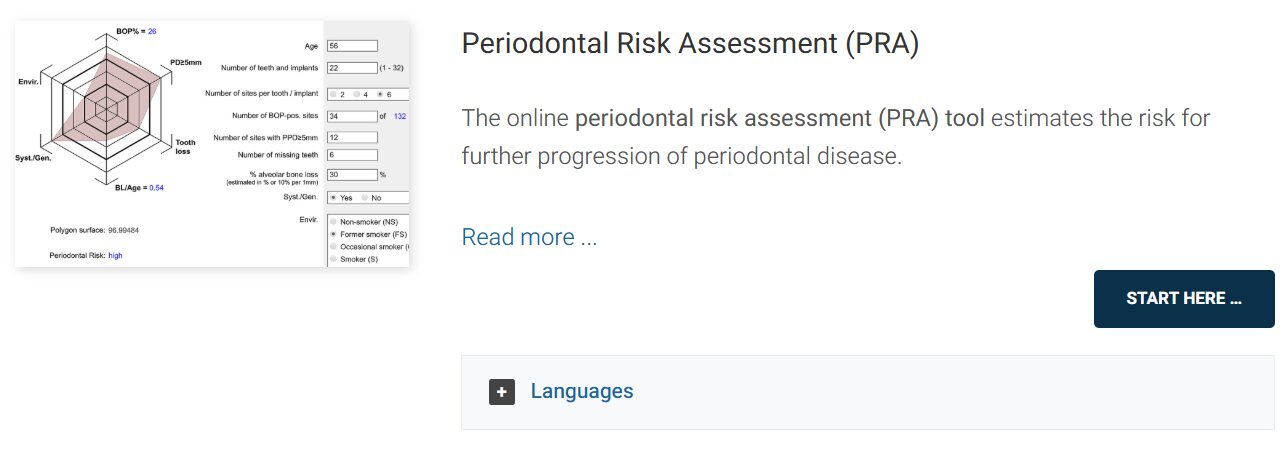 Periodontālā riska noteikšanas rīks
